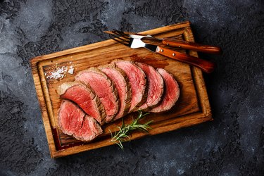 Sliced grilled tenderloin Steak roastbeef