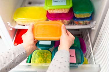 Vegetables in freezer