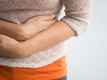 woman bloating from food