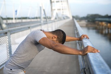 man feeling tired and dizzy during exercise after giving blood