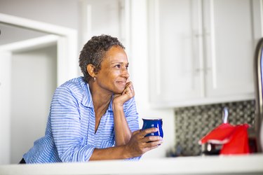 Senior Black Woman with Coffee