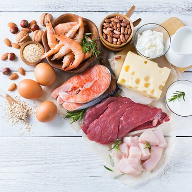 Assortment of healthy protein source and body building food