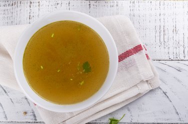 Bone broth soup made from beef