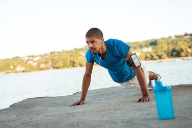 Man doing body-weight HIIT workout