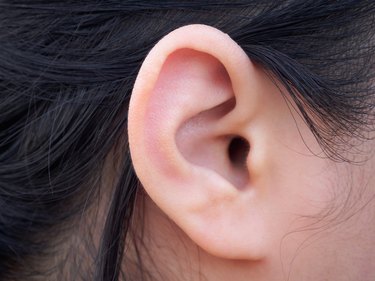 Female human ear closeup