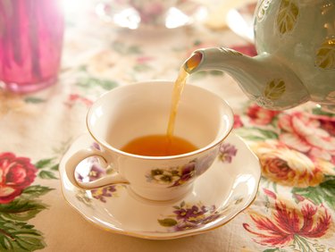 Pouring tea without tea bags