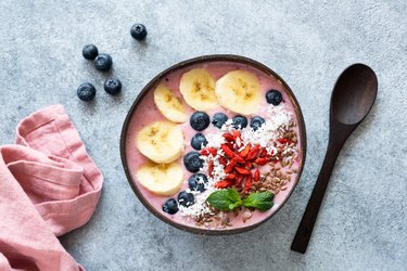 Acai Vegan Smoothie Coconut Bowl