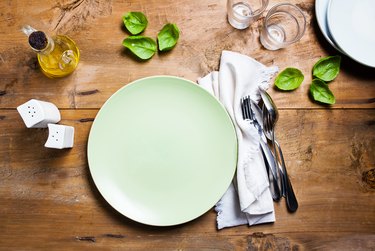 empty plate on table