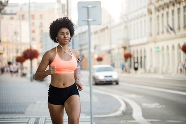 Female athlete running outdoors