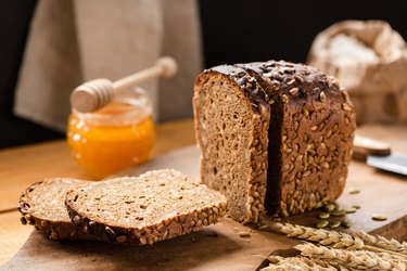 Loaf of rye bread with sunflower seeds