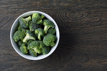 Fresh green broccoli in a bowl