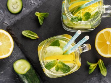 detox water with cucumber, lemon and mint
