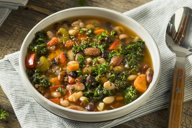 Hot Organic Homemade 10 Bean Soup