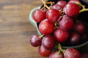 Bunch of anti-inflammatory grapes, close view