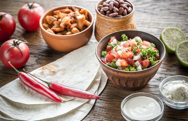 Ingredients for burrito