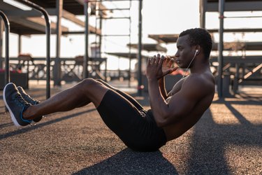 Beautiful Muscular Black Male Model with Nice Abs and V Stock