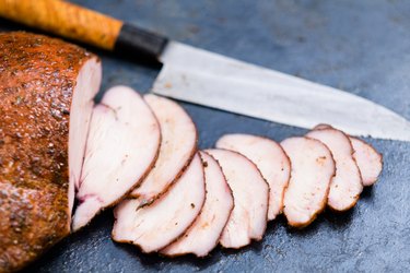 Sliced smoked roasted 9-pound turkey breast