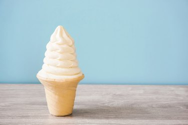 soft-serve ice cream on the table.