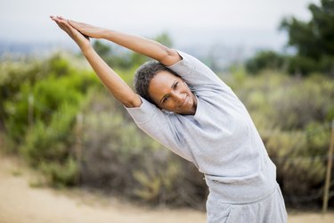 African American Senior Woman Yoga Instructor