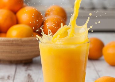 Orange juice splash juice for upset stomach