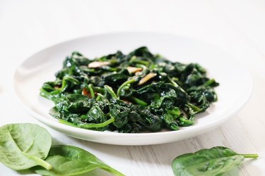 vitamin k-rich spinach sauteed with garlic