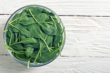 fresh green baby spinach