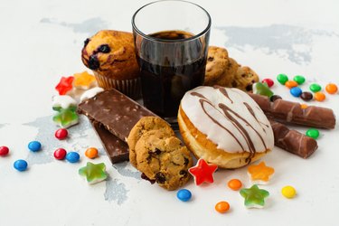 Assortment of products with high sugar level