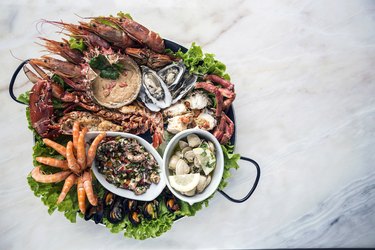 mixed fresh seafood selection high in vitamin b12