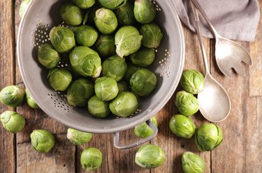 raw brussels sprouts- top view