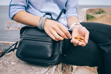 Young woman having a healthy snack