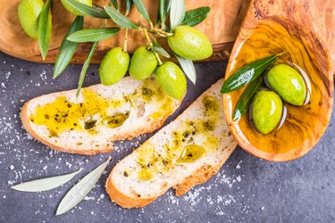 Bread with fresh olive oil.