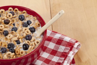 cereal with table napkin and spoon