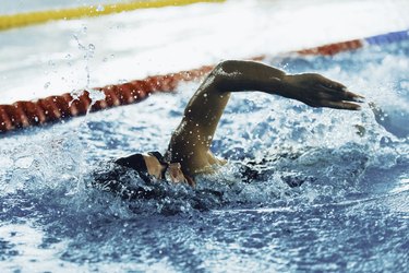 Person in the Pool, Doing Freestyle Swimming