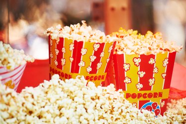 A close view of popcorn at an amusement park