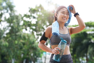 Woman Doing No-Equipment Bootcamp Workout