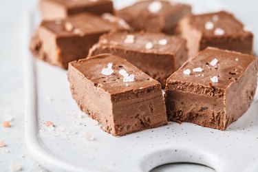 chocolate fudge on a white board.