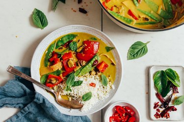 Eintopf-Gemüse-Grün-Curry