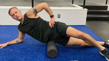 Knee To Chest Foam Roll Stretch by Scott💪 Wood - Exercise How-to