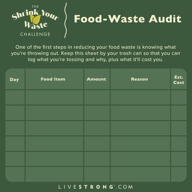 shrink your waste challenge green square food-waste audit graphic