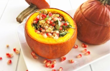 Stuffed Pumpkin with Herbed Quinoa and Pomegranate Arils