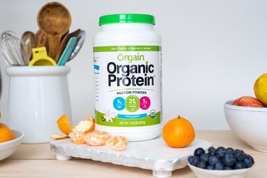 photo of orgain organic protein powder