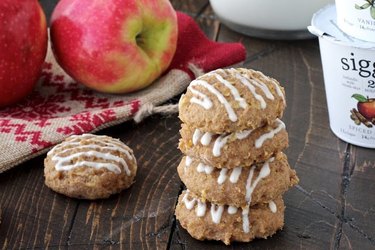 Spiced Apple Skyr Quinoa Cookies With Vanilla Maple Drizzle