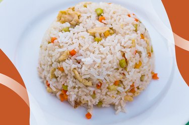 Turkey Fried Rice Recipe on a white plate