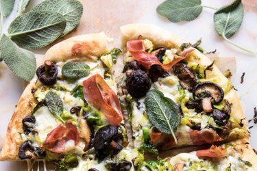 Brussels Sprout Mushroom Pizza With Crispy Prosciutto and Sage