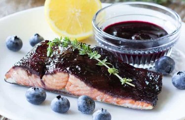 Blueberry Balsamic Glazed Salmon