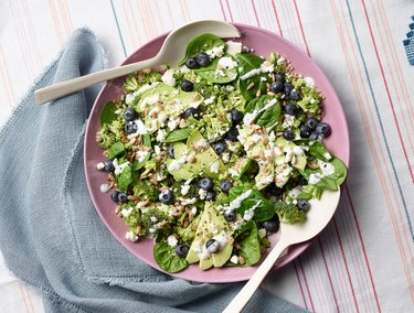 Blueberry Broccoli Spinach Salad