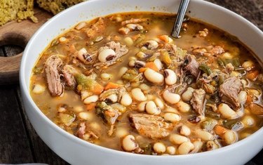 Pulled Pork and Green Chile Black-Eyed Pea Soup