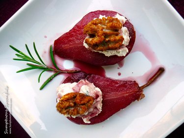 Rosemary Wine Poached Pears