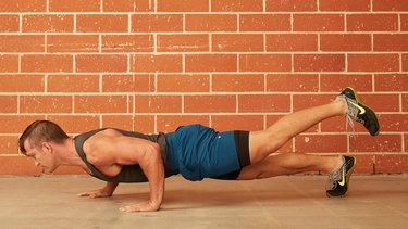 15. Staggered-Hand and Single-Leg Push-Up
