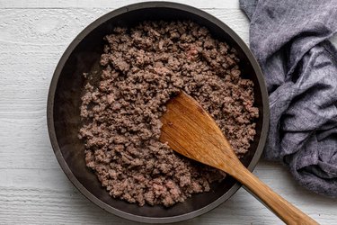 Cook ground beef until browned.